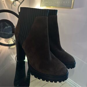 Sergio Rossi Dark Brown Heeled Boots